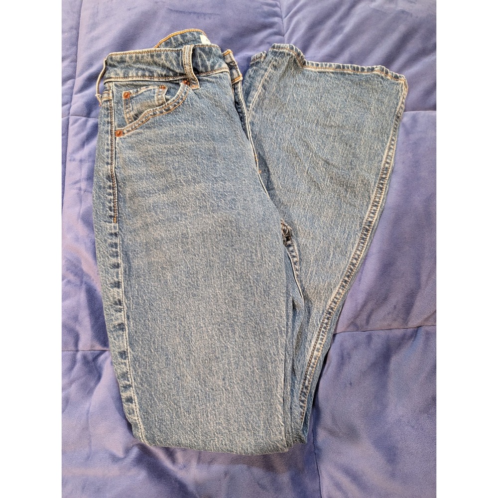 Abercrombie & Fitch Bootcut Jeans Women 24 Short Blue Curve Love Mid Rise
